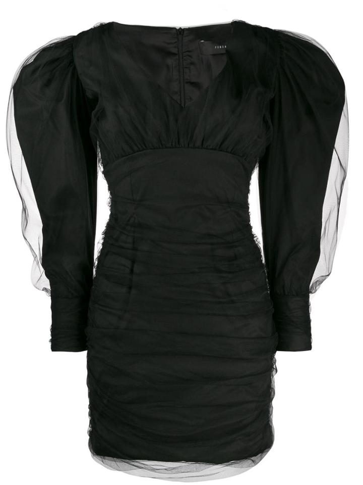 Federica Tosi Oversized-sleeve Mini Dress - Black