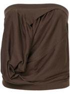 Rick Owens Gathered Bustier Top - Brown