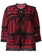 Dodo Bar Or Zigzag Tassel Detail Jacket, Women's, Size: Large, Red, Cotton