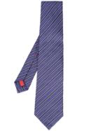 Isaia Diagonal Striped Tie - Pink & Purple