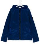 Stone Island Junior Hooded Zip Front Jacket - Blue