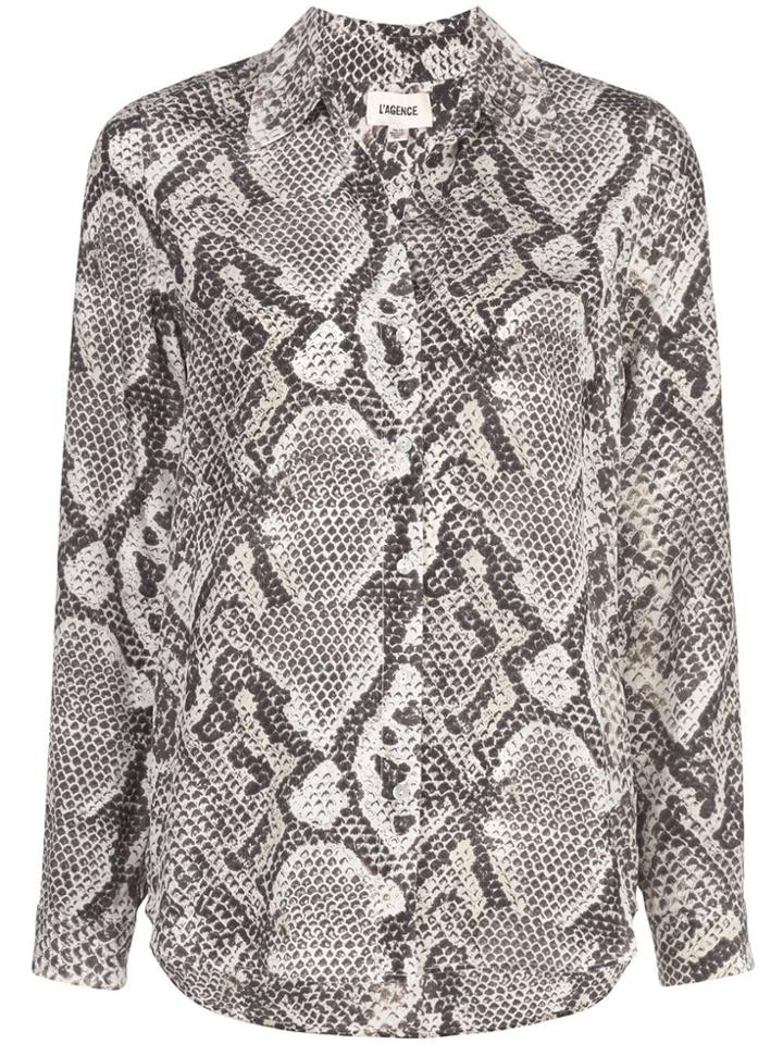 L'agence Snake Print Shirt - Neutrals
