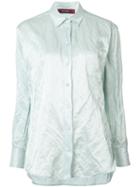 Sies Marjan Ruched Effect Shirt, Women's, Size: 4, Blue, Cotton/nylon/metallic Fibre