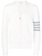 Thom Browne 4-bar Milano Stitch Cardigan - White