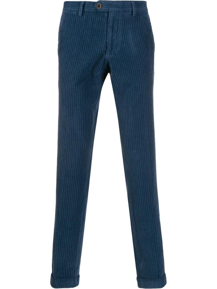 Al Duca D'aosta 1902 Straight Leg Corduroy Trousers - Blue