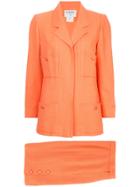 Chanel Vintage Fitted Skirt Suit Set - Yellow & Orange