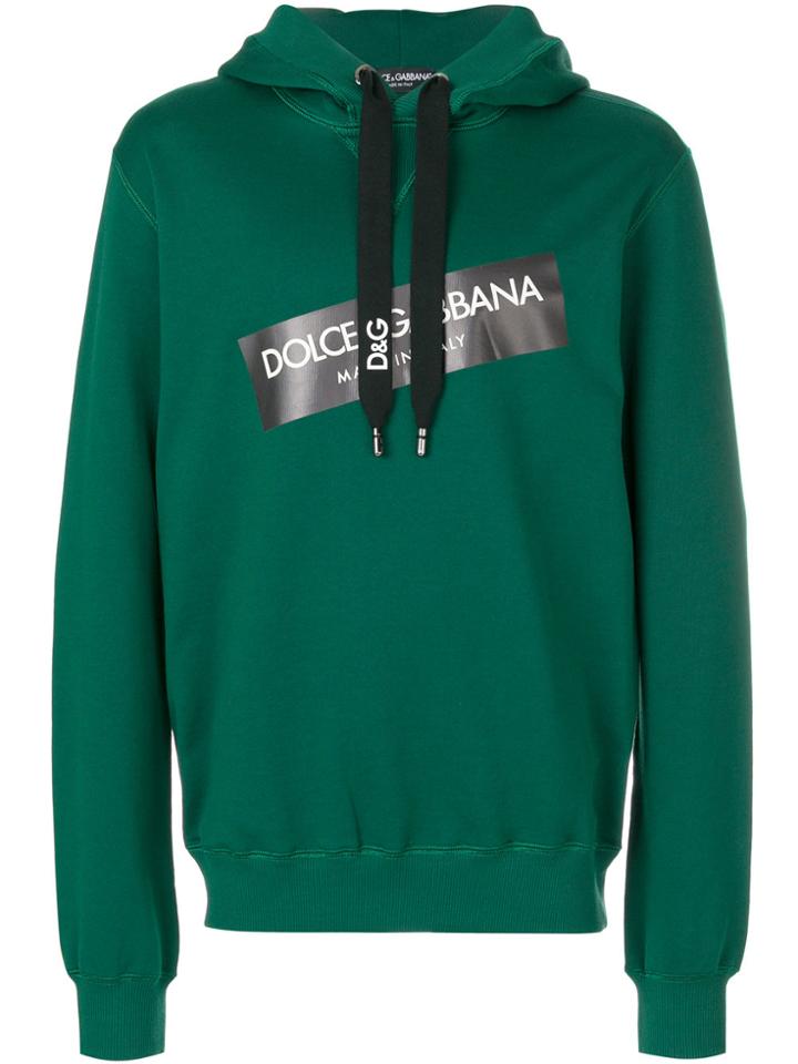Dolce & Gabbana Logo Patch Hoodie - Green