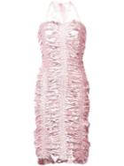 Neith Nyer Ruched Bodycon Midi Dress - Pink