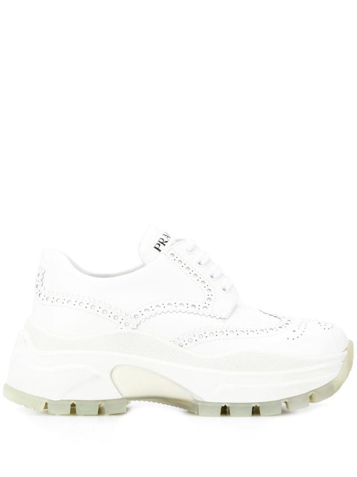 Prada Perforated Sneakers - White
