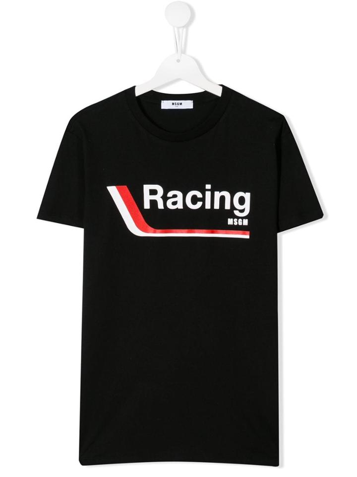 Msgm Kids Racing T-shirt - Black