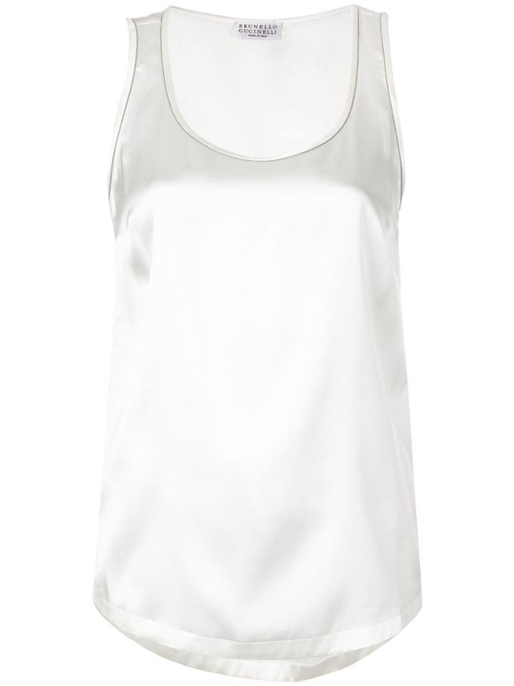 Brunello Cucinelli Silk Tank Top - White