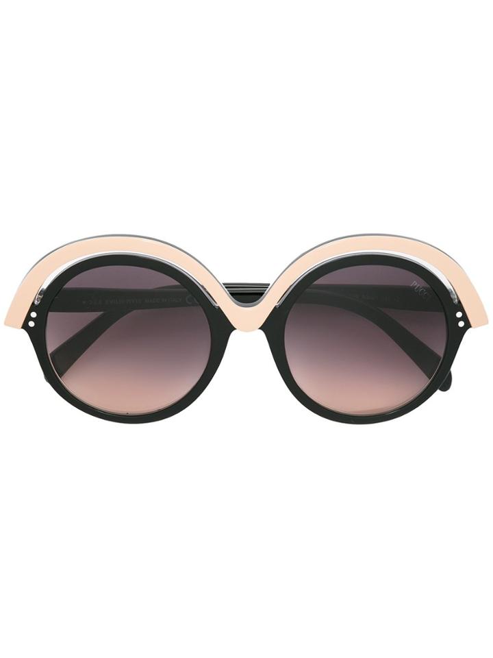 Emilio Pucci Round Shaped Sunglasses - Black