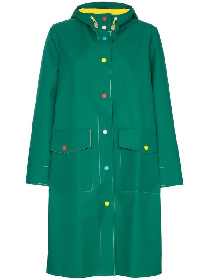 Mira Mikati Long Length Hooded Raincoat - Green