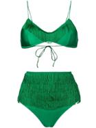 Oseree Fringed Bikini - Green
