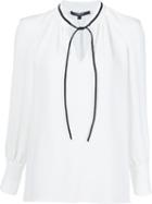 Derek Lam Tie Collar Blouse, Women's, Size: 46, White, Silk