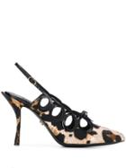 Dolce & Gabbana Leopard Print Slingback Mules - Black