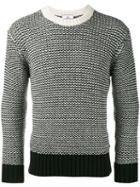 Ami Alexandre Mattiussi Two-tone Stitch Knit Jumper, Men's, Size: Xl, Black, Polyamide/wool