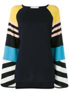 Antonia Zander - Stripe Panel Top - Women - Cashmere - S, Blue, Cashmere