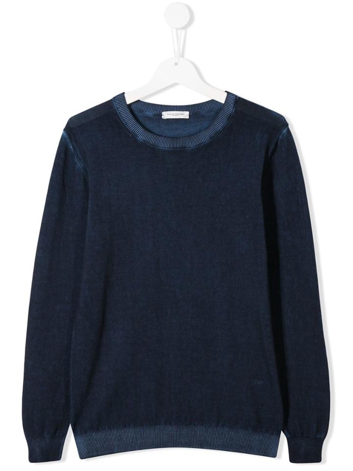 Paolo Pecora Kids Ribbed Lightweight Sweater - Blue