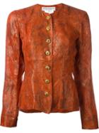 Yves Saint Laurent Vintage Buttoned Lurex Jacket, Women's, Size: 36, Yellow/orange