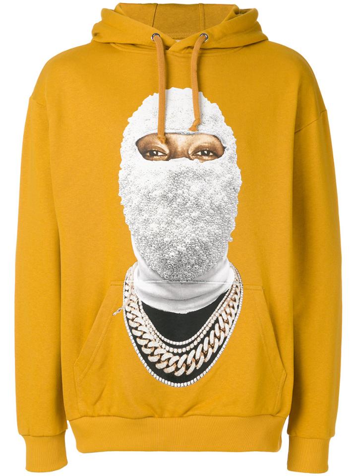 Ih Nom Uh Nit Graphic Print Hoodie - Yellow & Orange