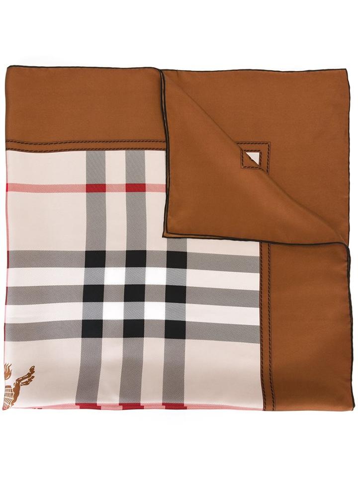 Burberry Classic Check Scarf, Women's, Brown, Silk