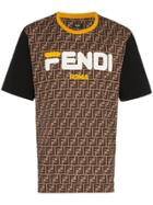 Fendi Mania Logo Cotton T-shirt - Brown