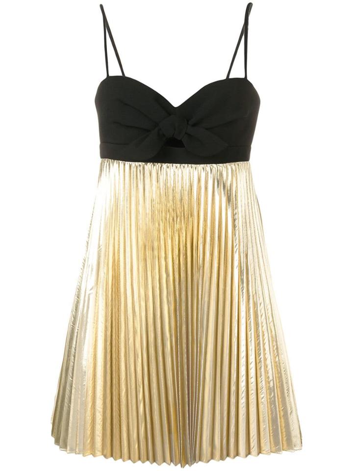 Paule Ka Pleated Mini Dress - Gold