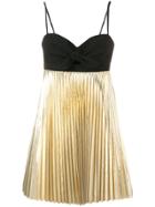 Paule Ka Pleated Mini Dress - Gold