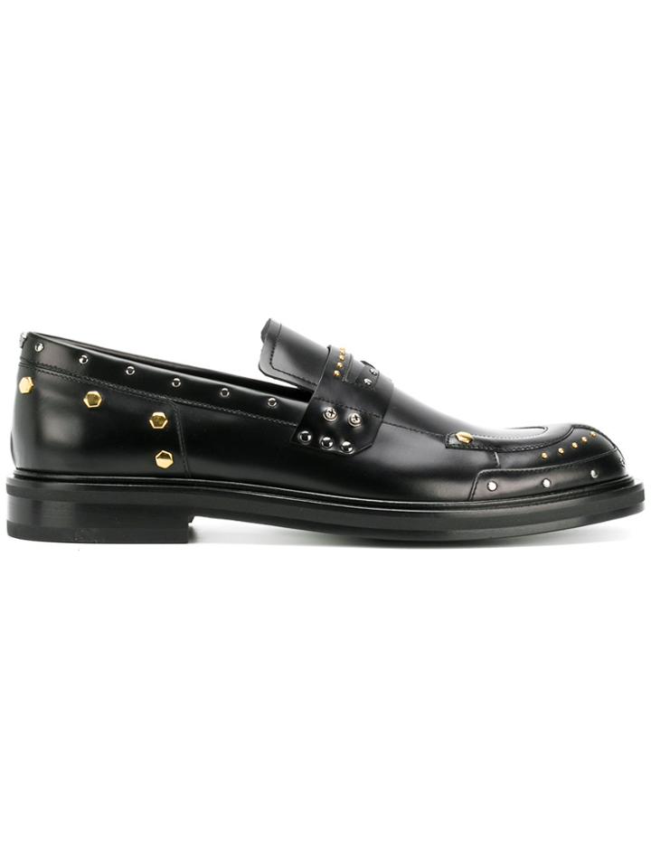 Versace Studded Slip-on Loafers - Black