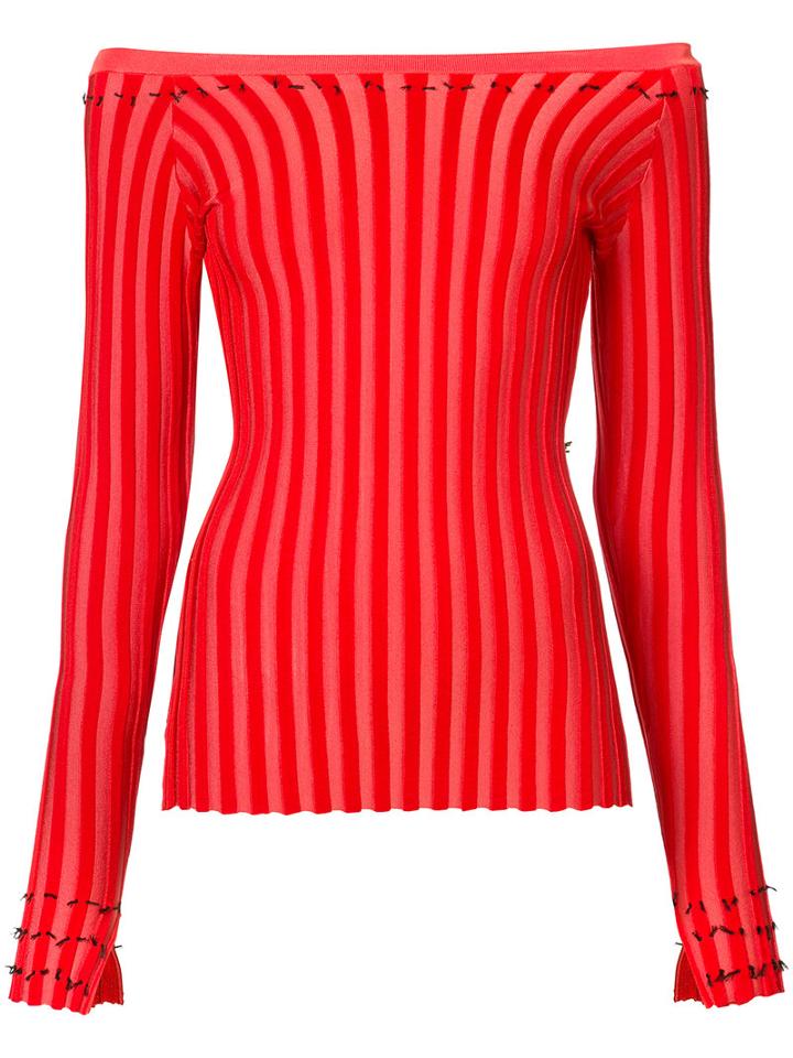 Altuzarra - Ribbed Off-shoulder Top - Women - Polyamide/spandex/elastane/viscose - S, Women's, Red, Polyamide/spandex/elastane/viscose