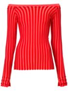 Altuzarra - Ribbed Off-shoulder Top - Women - Polyamide/spandex/elastane/viscose - S, Women's, Red, Polyamide/spandex/elastane/viscose