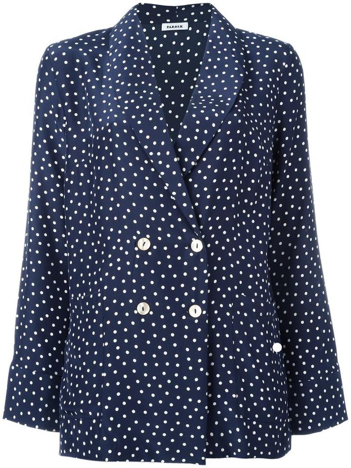 P.a.r.o.s.h. Sispot Pois Print Blazer, Women's, Size: Large, Blue, Silk