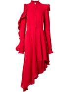 Magda Butrym - Asymmetric Ruffled Dress - Women - Silk - 38, Red, Silk