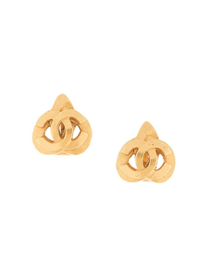 Chanel Pre-owned 1997 Logo Earrings - Gold
