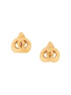 Chanel Pre-owned 1997 Logo Earrings - Gold