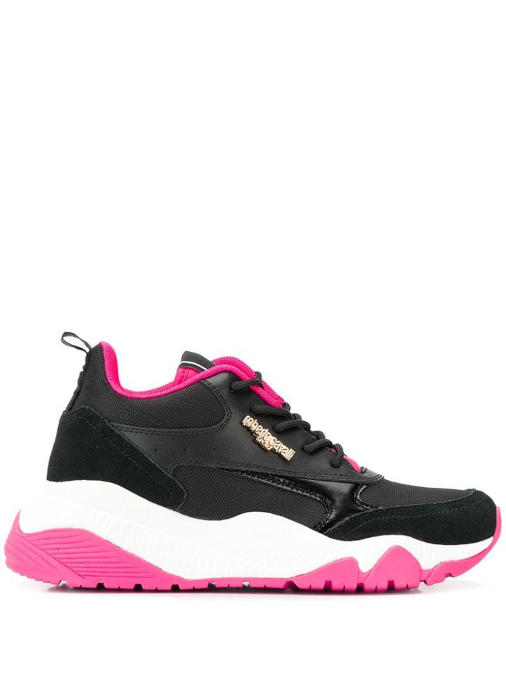 Roberto Cavalli Ridged Sole Sneakers - Black