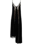 Stella Mccartney Black Lace Slip Silk Dress