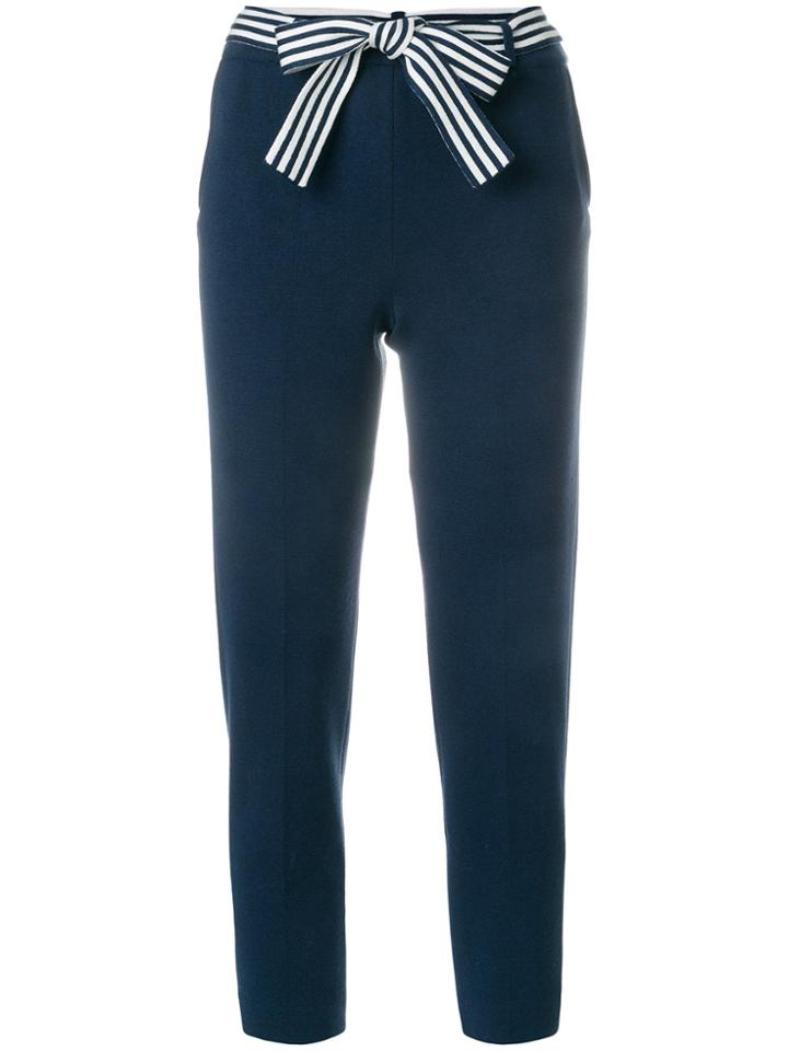 Loro Piana Cropped Belted Trousers - Blue