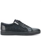 Calvin Klein Monogram Embroidered Sneakers - Black