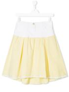 Elisabetta Franchi La Mia Bambina Contrast Panel Skirt - Yellow &
