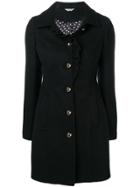 Liu Jo Ruffle Trim Coat - Black