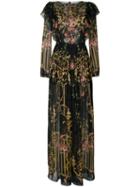 Alberta Ferretti - Maxi Floral Chiffon Dress - Women - Silk - 42, Silk