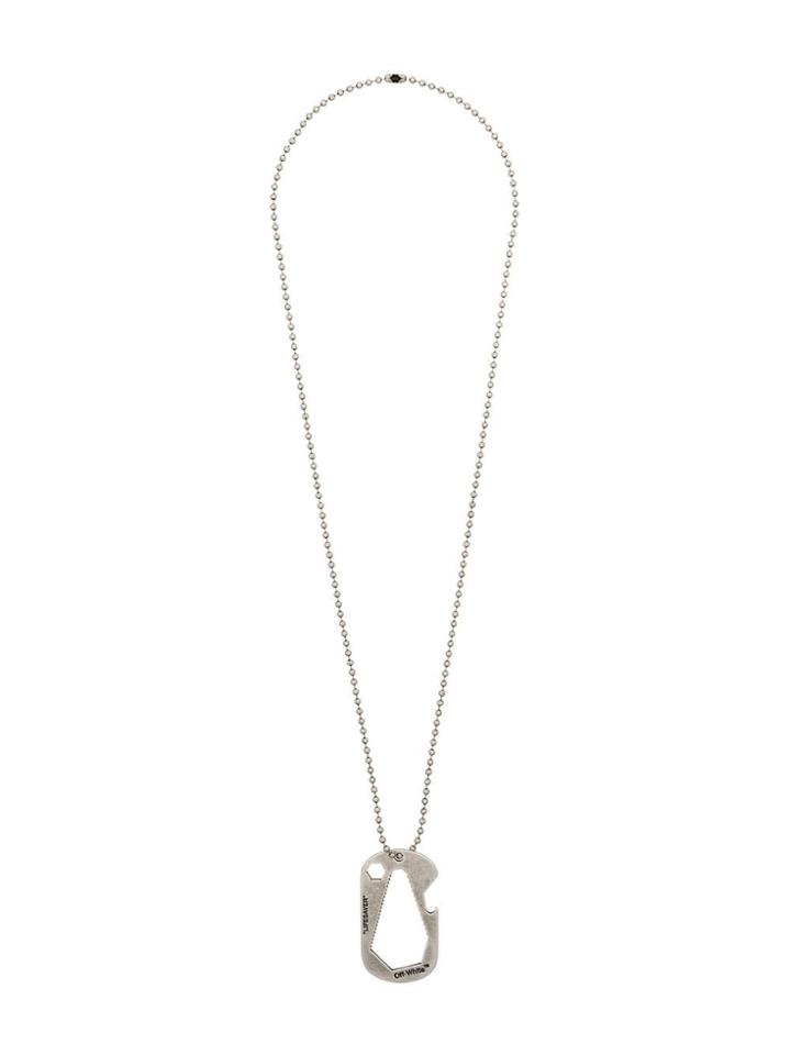 Off-white Silver Metallic Lifesaver Necklace