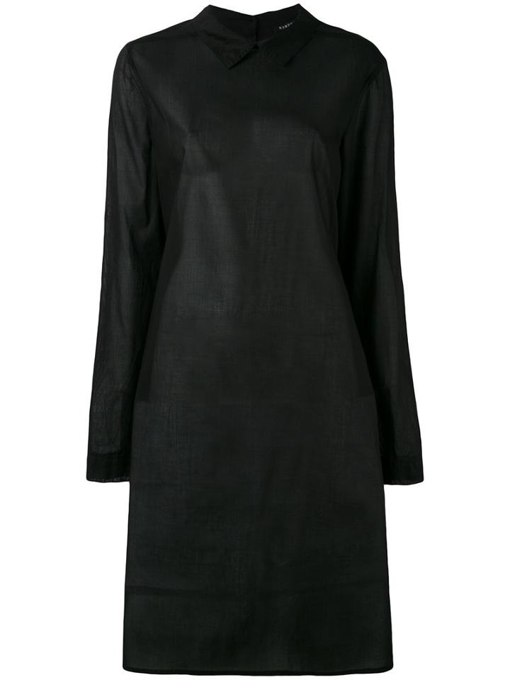 Rundholz - Semi Sheer Shirt Dress - Women - Cotton - S, Black, Cotton