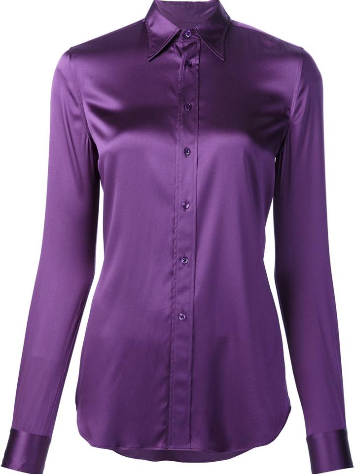 Ralph Lauren Classic Shirt, Women's, Size: 6, Pink/purple, Silk/spandex/elastane