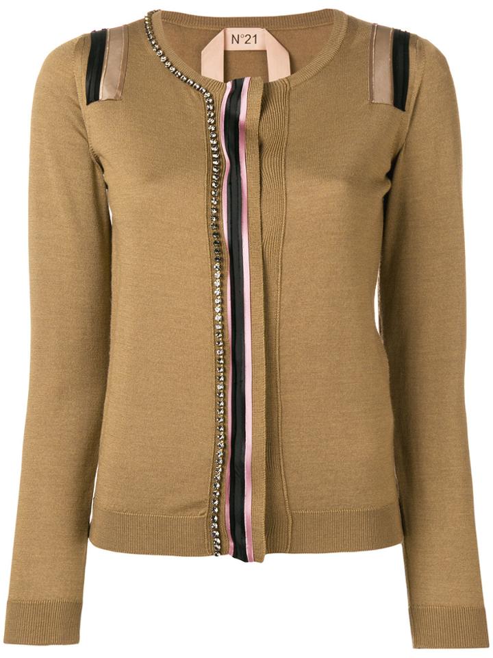 No21 Embellished Cardigan - Brown