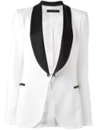 Elie Saab - Contrast Blazer - Women - Polyester/spandex/elastane/acetate/rayon - 40, White, Polyester/spandex/elastane/acetate/rayon