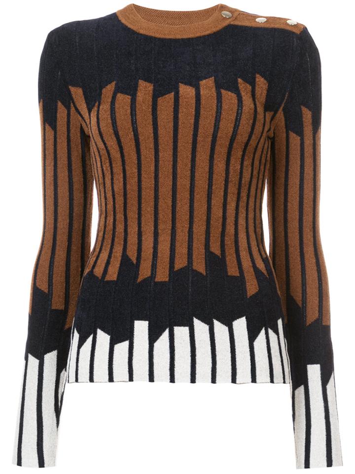 Yigal Azrouel Geometric Print Sweater - Brown