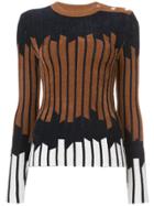 Yigal Azrouel Geometric Print Sweater - Brown